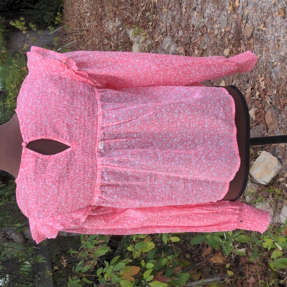 Billabong x Wrangler Coral Floral Print Round Neckline w/ Keyhole Closure NWT - Picture 5 of 16